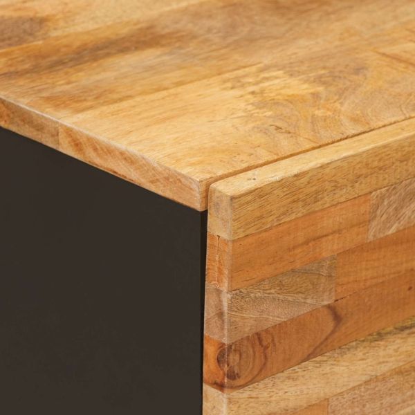 Страничен шкаф Кафяво 80 x 33 x 75 см Солидно мангово дърво