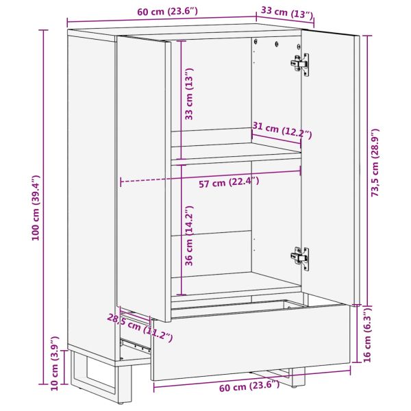 Съхранителен висок шкаф със съхранение Кафяво 60 x 33 x 100 см