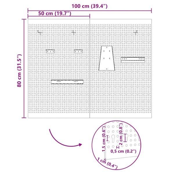 Панел за инструменти 2 pcs Сив 100 x 1 x 80 см