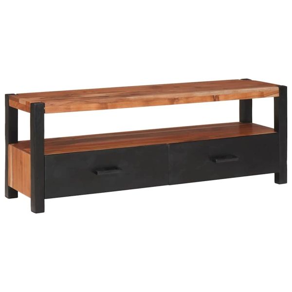 Медийно шкафче Кафяво 110 x 30 x 40 cm Солидно акациево дърво