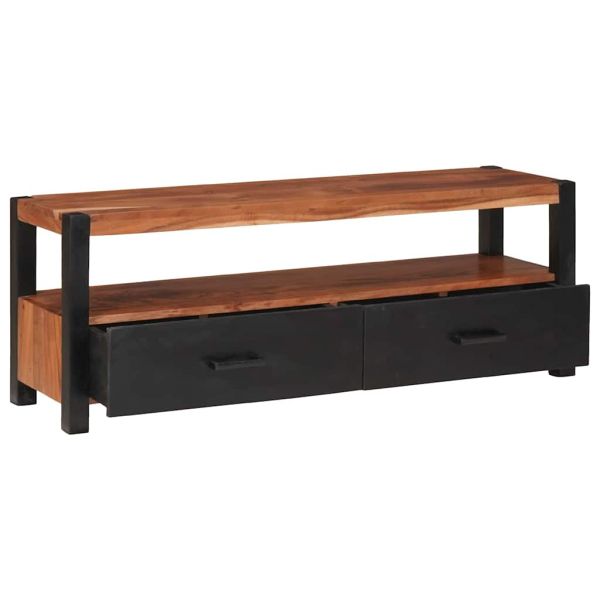 Медийно шкафче Кафяво 110 x 30 x 40 cm Солидно акациево дърво