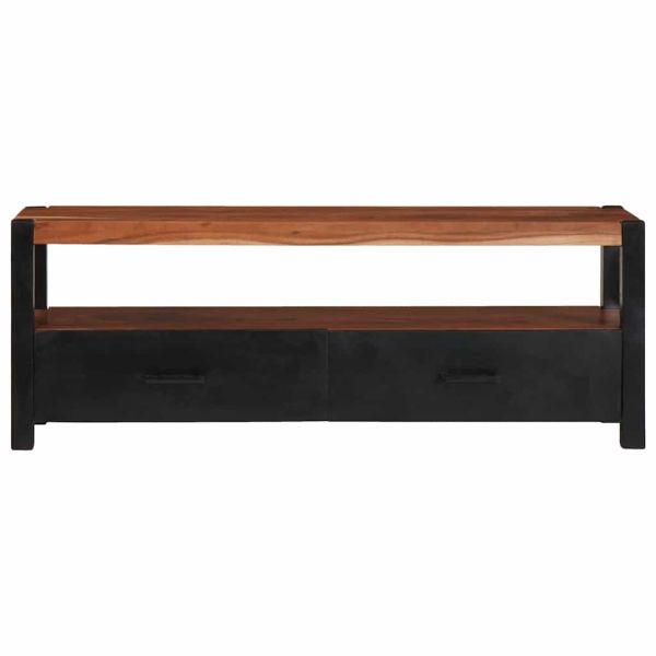 Медийно шкафче Кафяво 110 x 30 x 40 cm Солидно акациево дърво