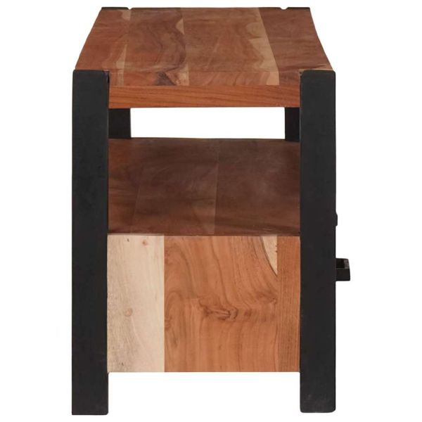 ТВ шкаф с чекмедже Кафяво 110 x 30 x 40 cm Акациево дърво масив