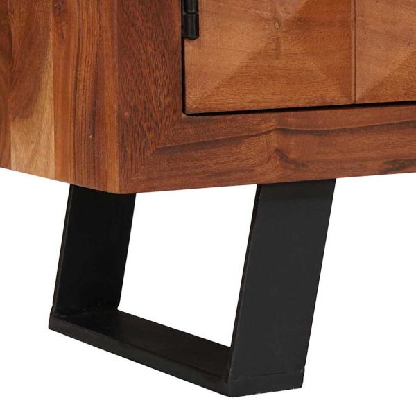 ТВ шкаф Меденокафяво 112 x 30 x 48 см Акациево дърво масив