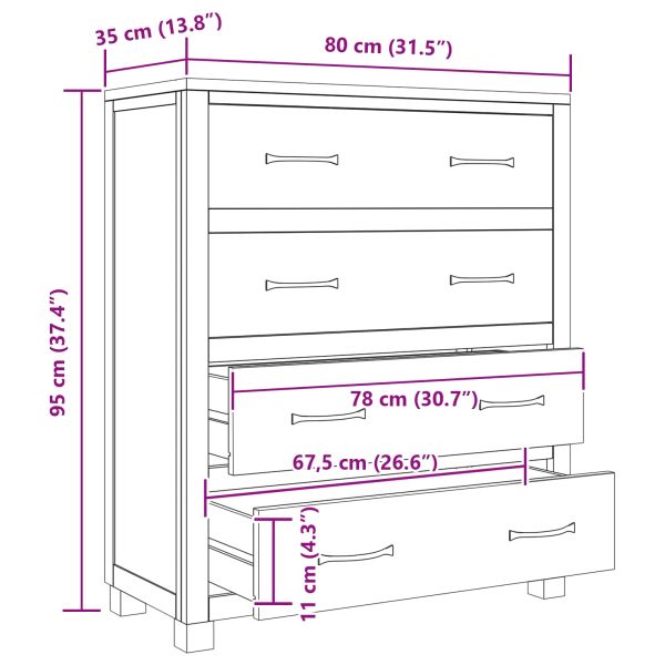 За шкафове с чекмедже със съхранение Кафяво Инженерно дърво