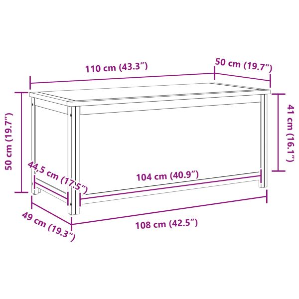 Кутия за съхранение 110 x 45 x 45 см Масивен дъб