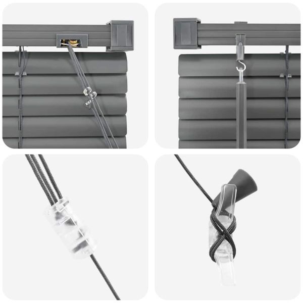 Вертикални щори Тъмен сив 130 x 60 см Алуминий