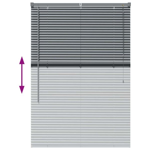 Вертикални щори Тъмен сив 130 x 85 см Алуминий