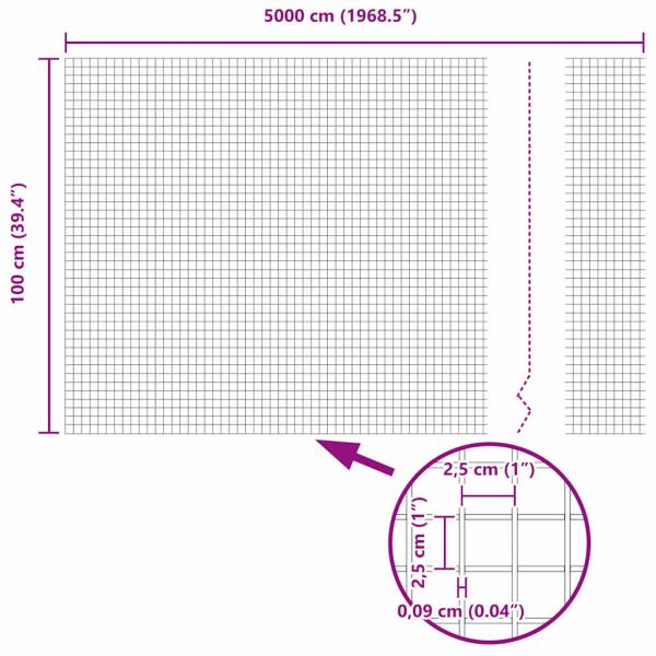 Заварена мрежа ограда Зелен 1 x 50 m