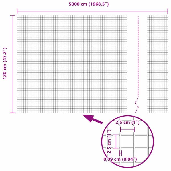 Заварена мрежа ограда Сив 1.2 x 50 m