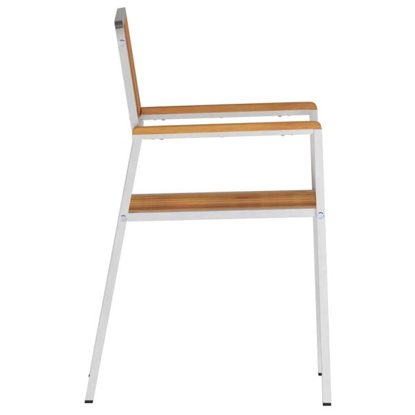 Градински стол 2 pcs Кафяво Солидно акациево дърво