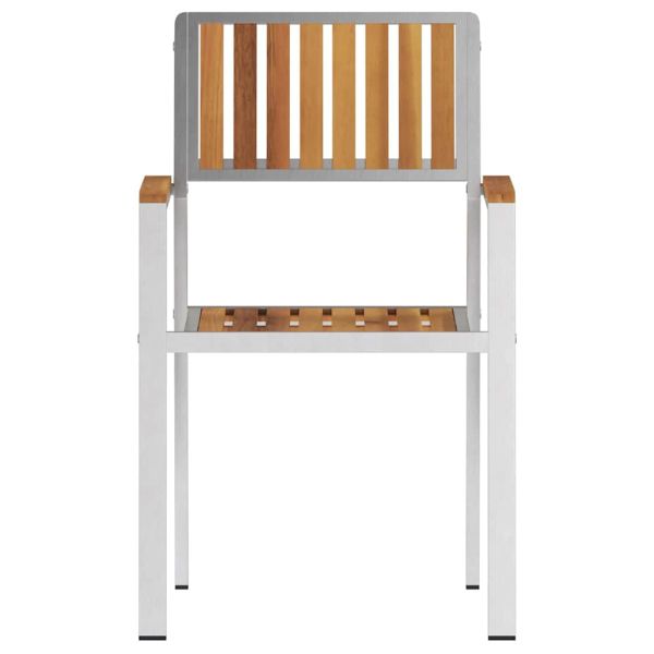 Градински стол 2 pcs Кафяво Солидно акациево дърво