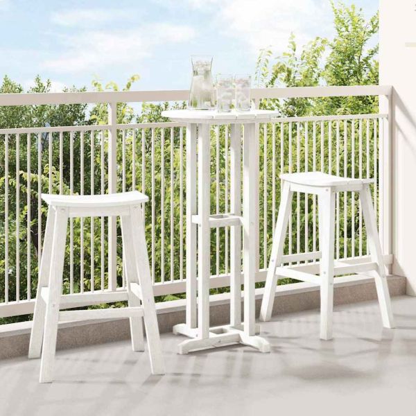 Бар стол 2 pcs Бяло 52 x 43 x 73,5 см HDPE