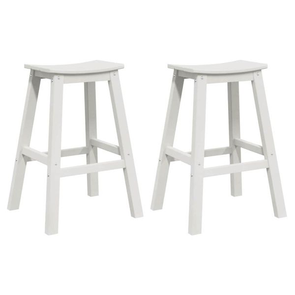 Бар стол 2 pcs Бяло 52 x 43 x 73,5 см HDPE