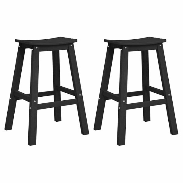 Бар стол 2 pcs Черно 52 x 43 x 73,5 см HDPE