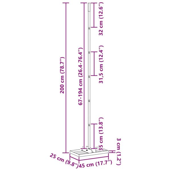 Градинска рейка Черно Прахово боядисана стомана