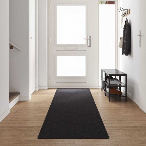 Килим пътека Антрацит 80 x 500 cm 100% Полипропилен
