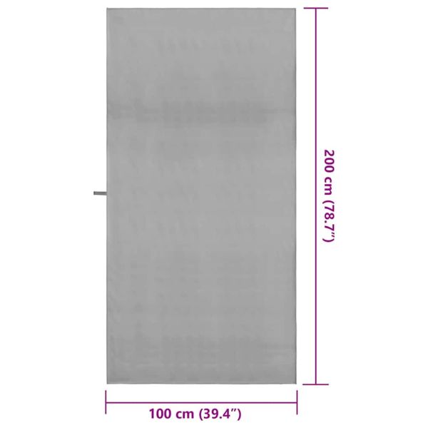 Спортни кърпи 2 pcs Тъмносив 200 x 100 cm Полиестер и полиамид
