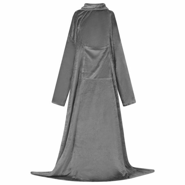 Одеяло с качулка Тъмен сив F Фланела