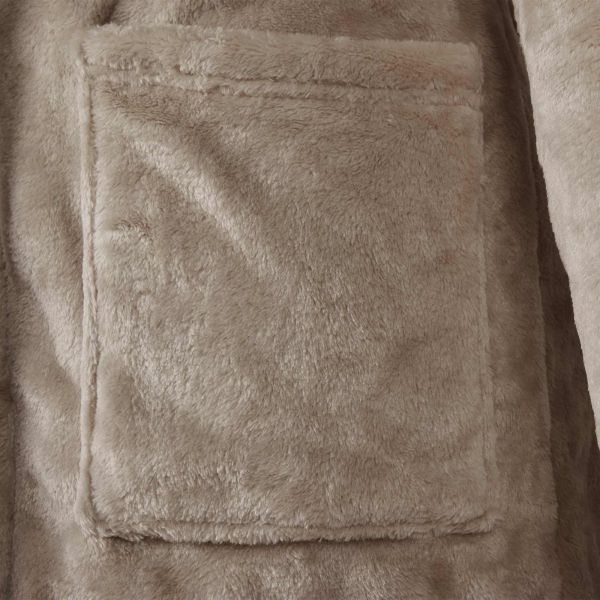 Халат с качулка Камилски s Фланела