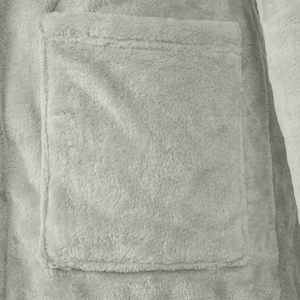 Халат с качулка Сив l Фланела