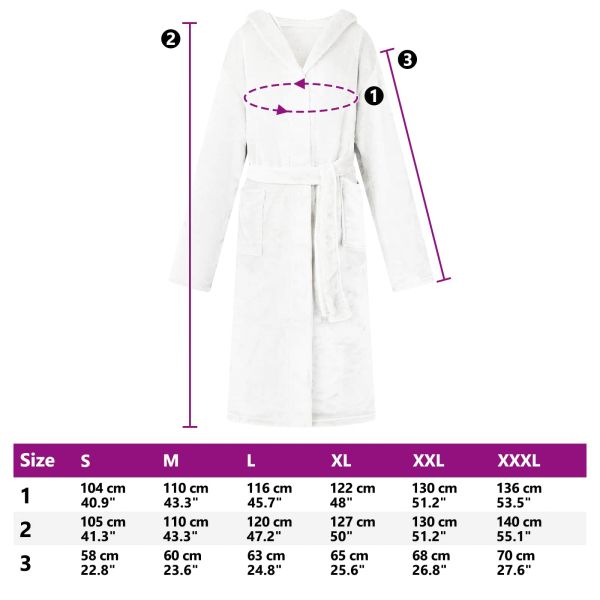 Халат с качулка Бяло m Фланела