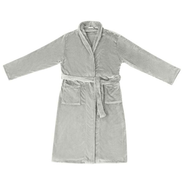 Халат без качулка Сив xxxl Фланела