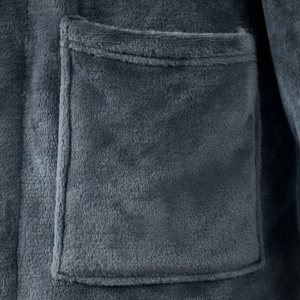 Халат без качулка Морски син s Фланела