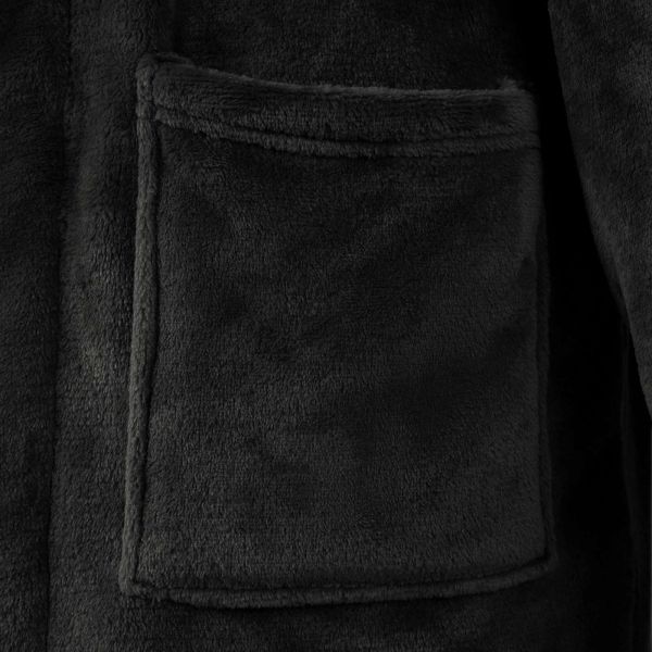 Халат без качулка Черно s Фланела