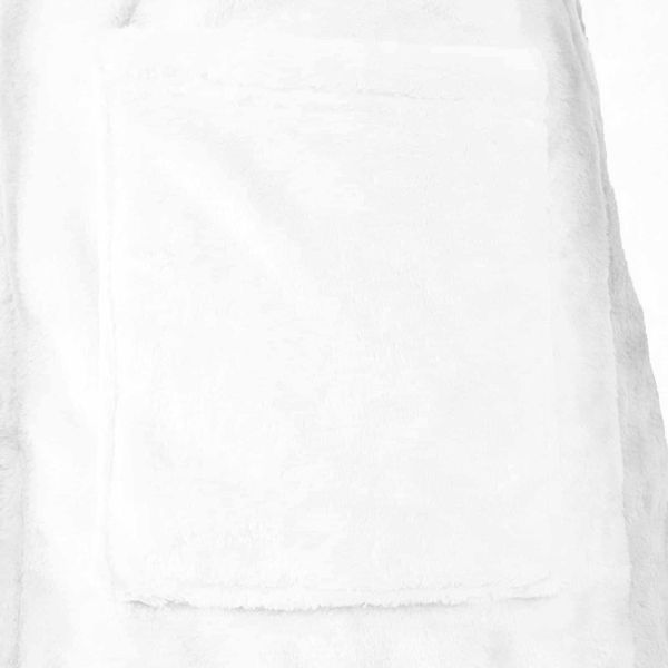 Халат без качулка Бяло m Фланела