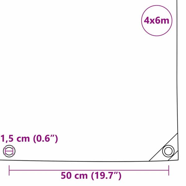Найлон 650g / m² Оранжево 4 x 6 m Канва с PVC покритие