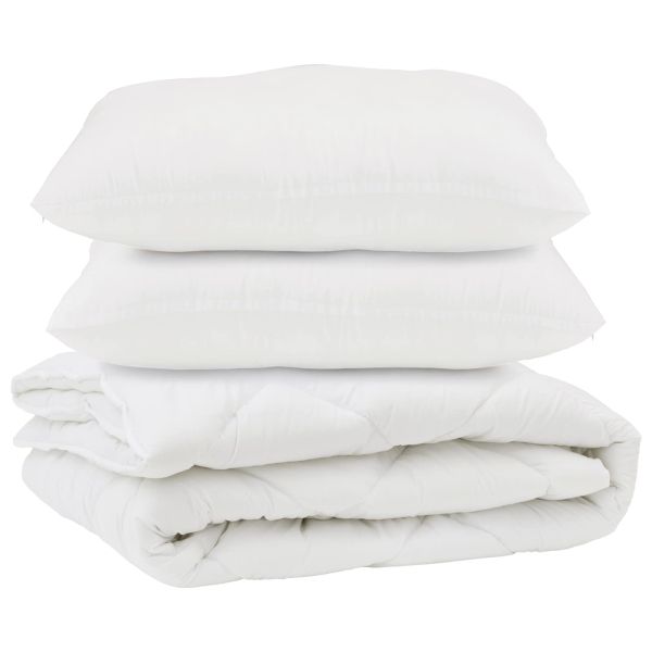 Завивка с възглавница 3 бр. Бяло Микрофибър