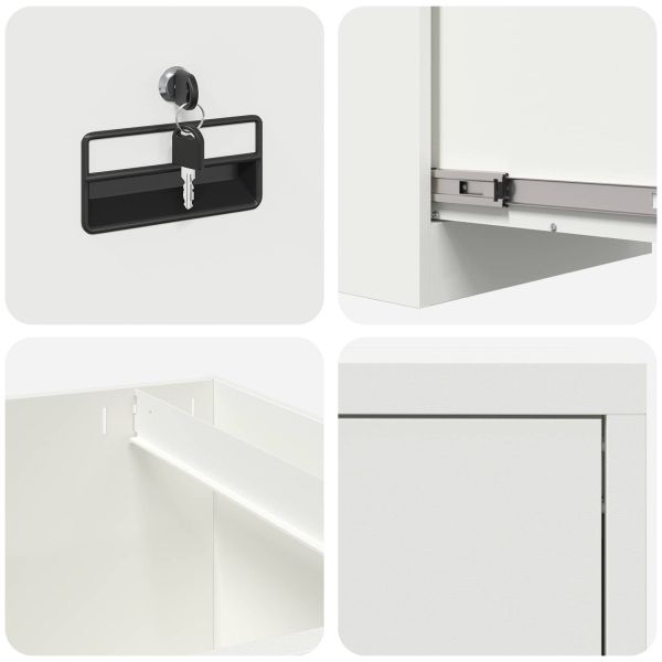 Кабинет за файлове с чекмедже 2 pcs Бяло 44 x 50 x 106.5 см