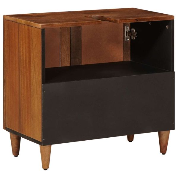 Шкаф за мивка в баня със съхранение Орех 62 x 33 x 58 см