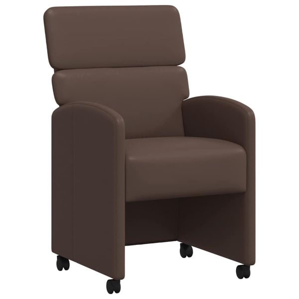 Столове с Колела 2 pcs Кафяво 58 x 65 x 98 см Изкуствена