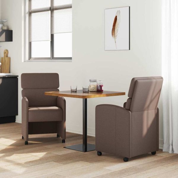 Столове с Колела 2 pcs Кафяво 58 x 65 x 98 см Изкуствена