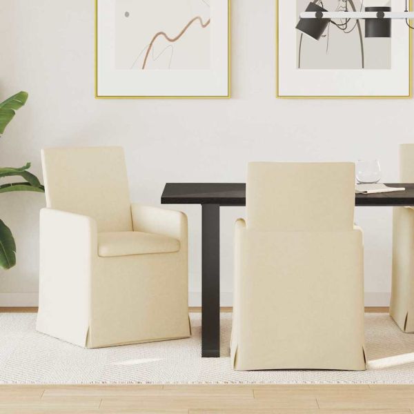 Обедени столове 2 pcs Крем 57 x 67 x 95 см текстил