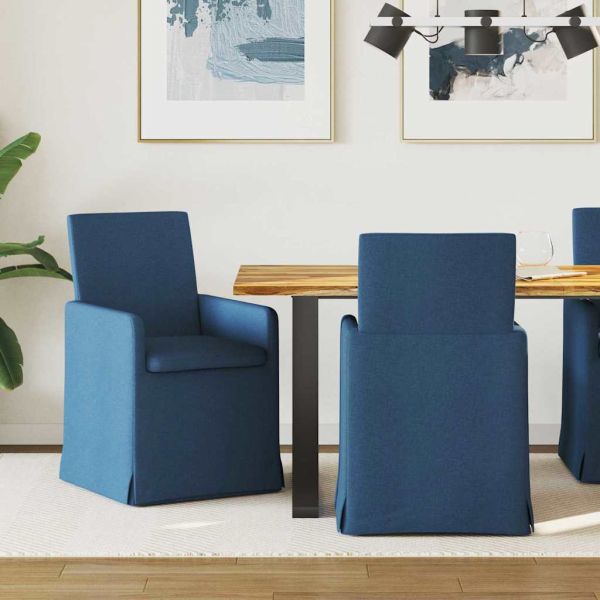 Обедени столове 2 pcs Синьо 57 x 67 x 95 см текстил