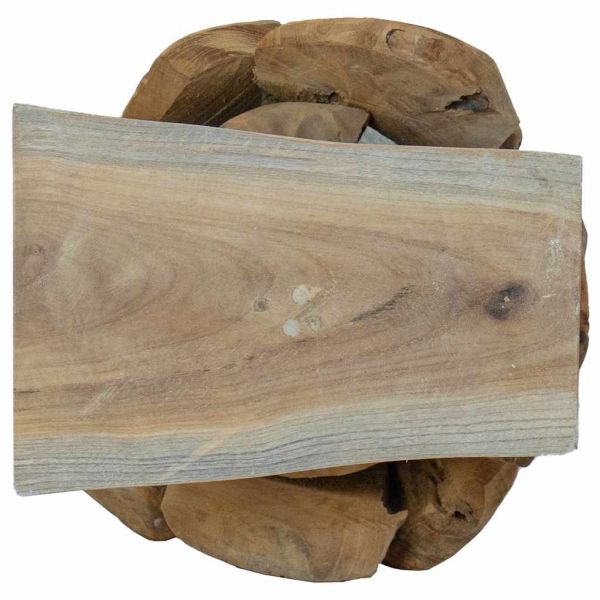 Коледно дърво с поставка Кафяво 61 cm Тиково дърво масив