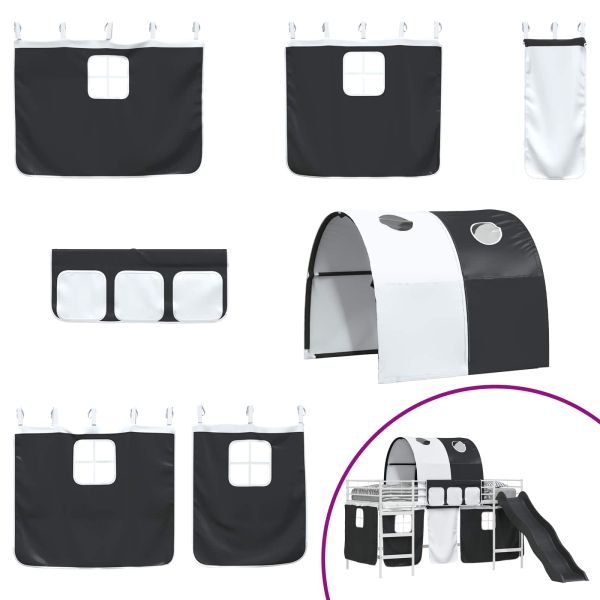 Легло на двуетажно легло за деца Бял и черен 100 x 200 cm Метал