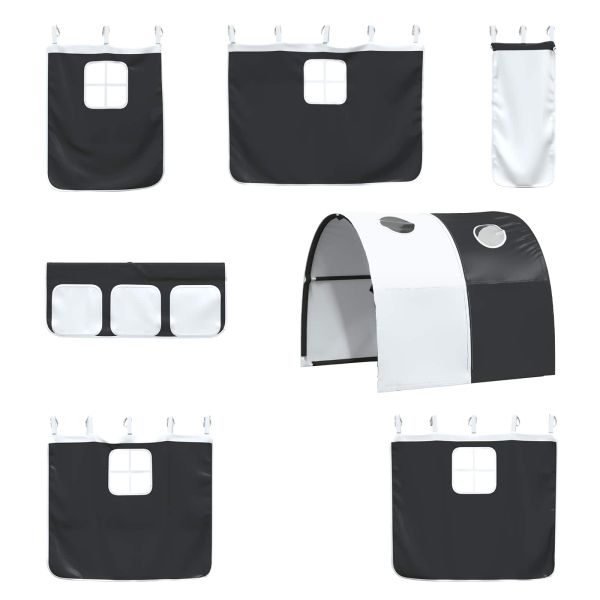 Легло на двуетажно легло за деца Бял и черен 100 x 200 cm Метал