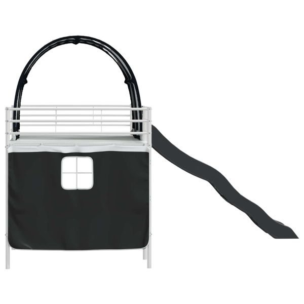 Легло на двуетажно легло за деца Бял и черен 100 x 200 cm Метал