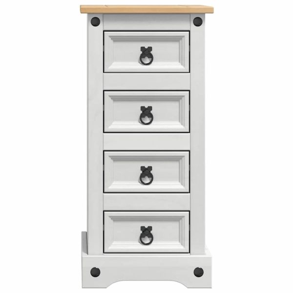 Нощно шкафче Corona Бяло 35 x 32,5 x 74 см Солидно борово дърво