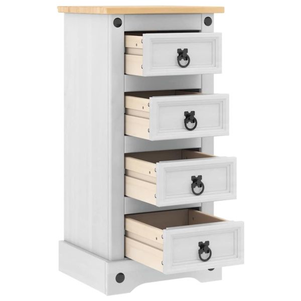 Нощно шкафче Corona Бяло 35 x 32,5 x 74 см Солидно борово дърво