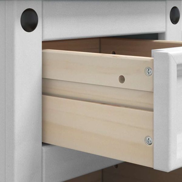 Нощно шкафче Corona Бяло 35 x 32,5 x 74 см Солидно борово дърво