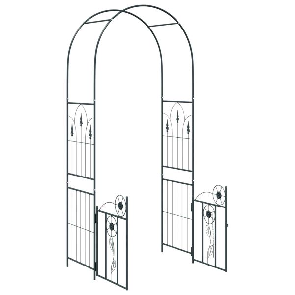 Градинска арка с заключване Черно 102 x 50 x 218 см