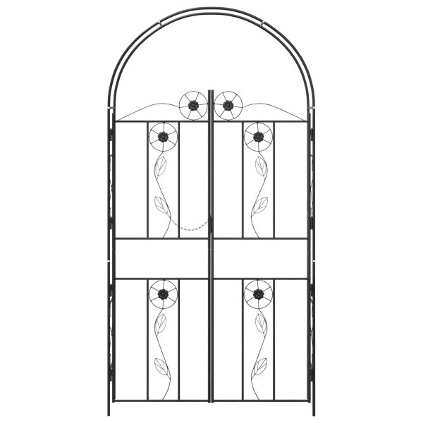 Градинска арка Едноцветен Черно 115 x 37 x 226 см