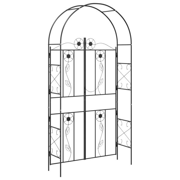 Градинска арка Едноцветен Черно 115 x 37 x 226 см