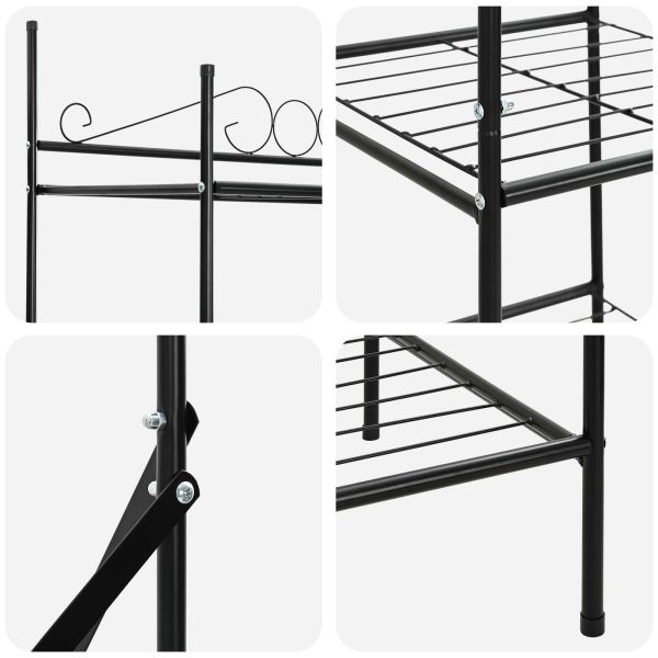 Отворен Гардероб с рафт Черно 104,5 x 45 x 172 см Стомана