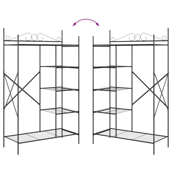 Отворен Гардероб с рафт Черно 104,5 x 45 x 172 см Стомана